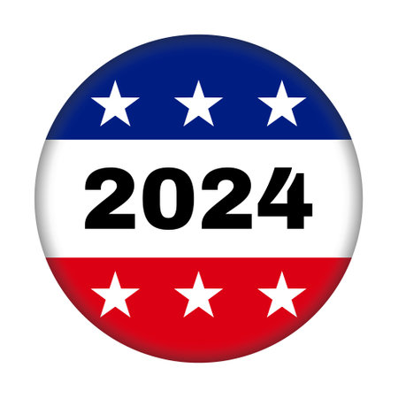 Vector illustration of a badge for the 2024 American presidential electionの写真素材
