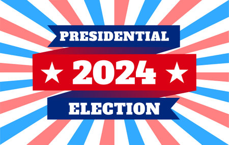 USA election 2024 background. Vector background for USA Presidential Election 2024. Label, poster,...
