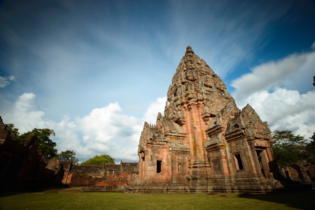 Prasat Phanom Rung Castle rocks in the North east of Thailand.の写真素材