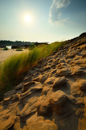 Samphanboke  Grand Canyon of Asia. Mekong region in Ubon Ratchathani province Thailandの写真素材