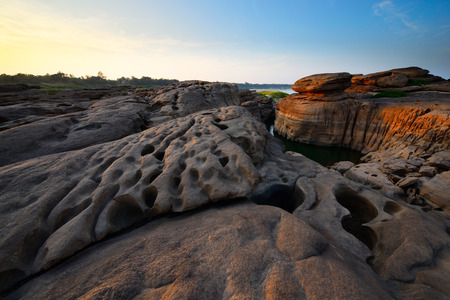 Samphanboke  Grand Canyon of Asia. Mekong region in Ubon Ratchathani province Thailandの写真素材