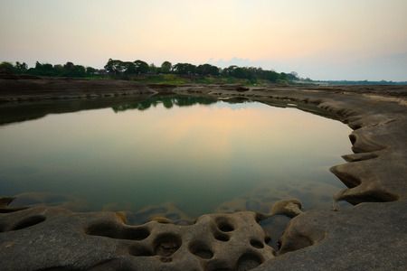 Samphanboke  Grand Canyon of Asia. Mekong region in Ubon Ratchathani province Thailandの写真素材