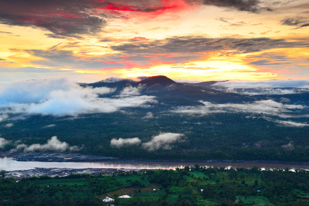Thailand sunrise First-cliff point Pha Taem Ubon Ratchathani.Sunrise in Pha Taem National Park Ubon Ratchathani Thailand.の写真素材