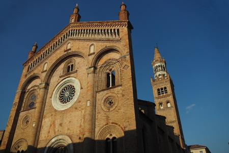 Facade Cathedral of Crema, Cremonaのeditorial素材