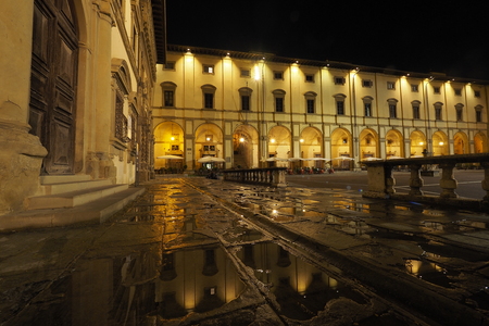 Palace in Piazza Grande, Tuscany, Italy.のeditorial素材