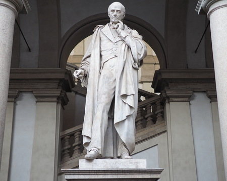 Luigi Cagnola statue in Brera pinacoteca, Milan, Lombardyのeditorial素材