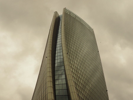 MILAN, ITALY, April 15, 2018 -Photo in new area City Life complex in 3 Towers Milan place, Hadid...