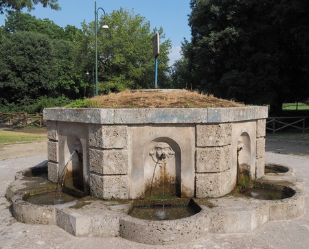 Fountain "Acqua Marcia" in Sempione Park, Milan, Italyの写真素材