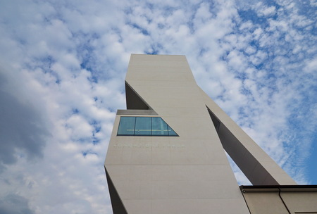 MILAN, Italy- AUGUST 17, 2019: Prada foundation tower, new building inaugurated on 19 April 2018. Milan, Lombardy, Italy.のeditorial素材