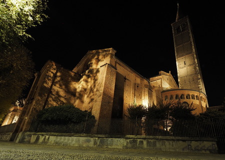 Lateral side Basilica of Sant'Eustorgio, Milan, Italy.のeditorial素材
