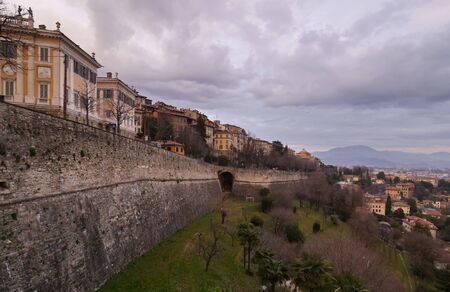 Panorama view of Bergamo city.