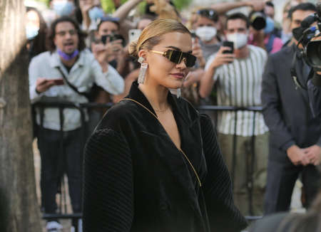Milan, Italy: 23 September 2020: Fashion blogger street style outfits before Fendi fashion show...