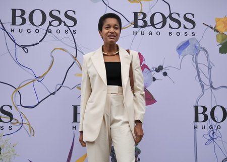 Tamu McPherson special guest at Hugo Boss fashion show during Milan Fashion Week Fall / Winter 2020/2021 collections.のeditorial素材