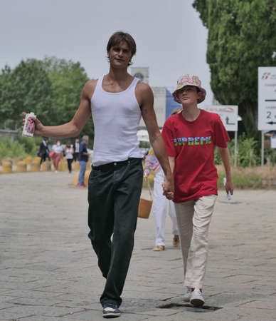 Model street style outfit after Etro fashion show during MFW201 woman collections!のeditorial素材