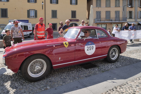 Bergamo, Italy: 17 June 2023: 1000 Miles, annual race of retro vintage cars. Last day track from Bergamo to Brescia, Lombardy, Italyのeditorial素材