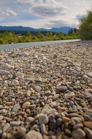 Riverside and stoneの写真素材