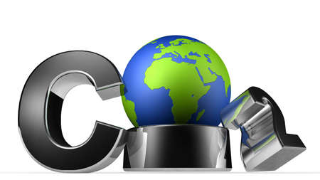 CO2 pollution in 3D's  style. Letters with an iron surface.の写真素材