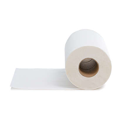 Simple kitchen or toilet paper for hand cleaning on white backgroundの写真素材