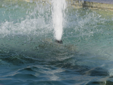 Splashes of fountain water in a sunny day