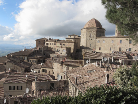 Panorama of Volterra village, province of Pisa . Tuscany, Italyの写真素材