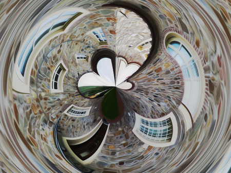 Abstract artistic background of rural house in tuscan countrysideの写真素材