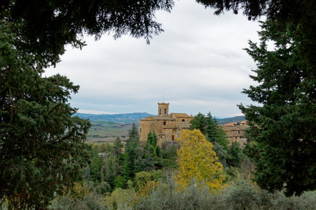 Panorama of Chianni village, province of Pisa . Tuscany, Italyの写真素材
