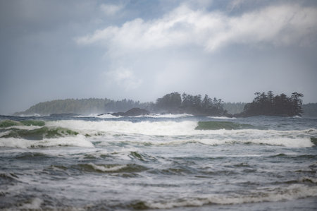 Stormy sea in the morning, Bali island, Indonesia.