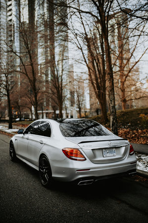 Mercedes-Benz E-Class in the city street.のeditorial素材