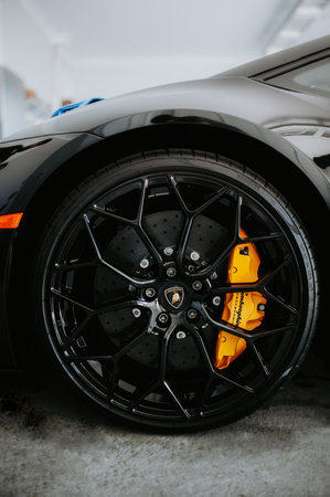 Close up of a Porsche 911 Turbo S at Kuala Lumpur Motor Show.のeditorial素材