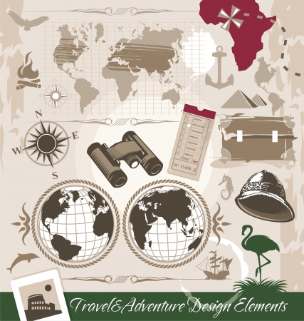 Travel and Adventure Design Elementsのイラスト素材