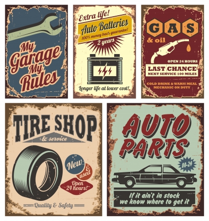 Vintage car metal signs and posters Vintage car metal signs and posters