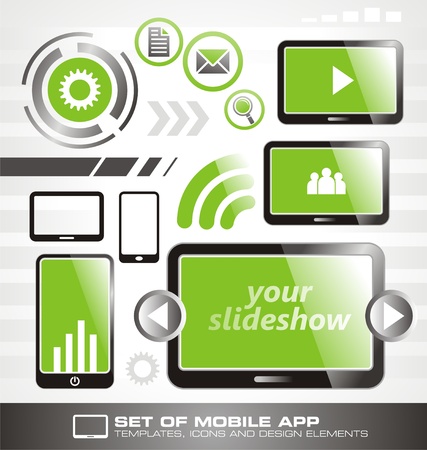 Smartphone icon setのイラスト素材
