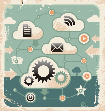 Creative concept of cloud computing connectionsのイラスト素材