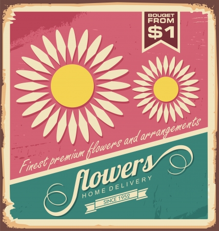 Vintage florist shop signのイラスト素材