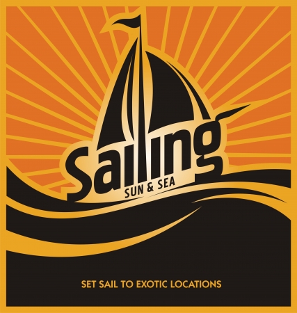 Sailing poster design templateのイラスト素材