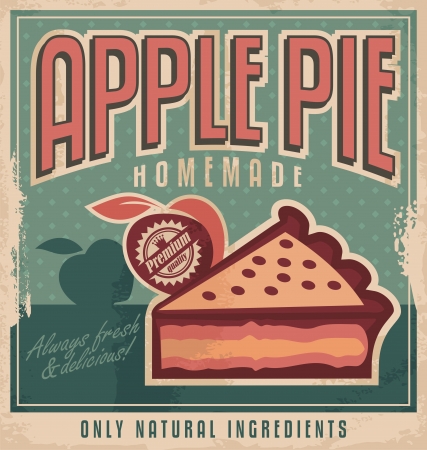 Apple pie vintage poster design conceptのイラスト素材