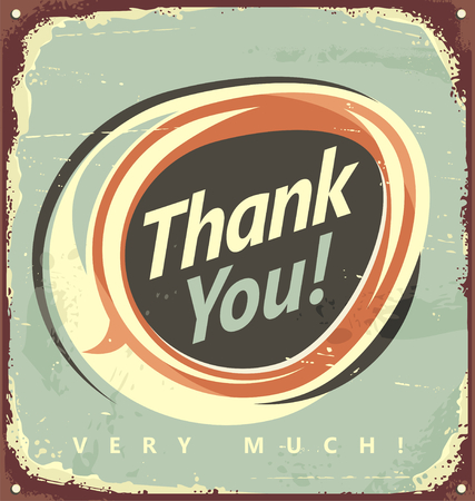 Thank you  - vintage metal sign. のイラスト素材