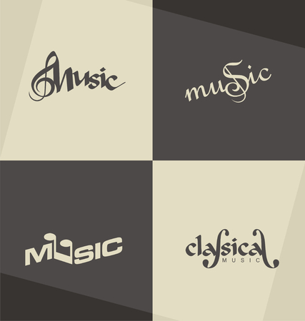 Unique and minimalistic classical music logo design conceptsのイラスト素材