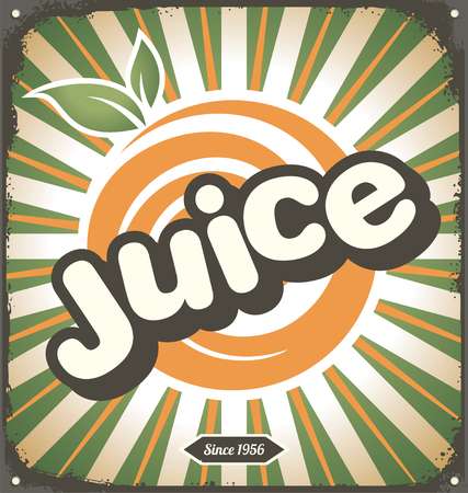 Juice retro tin sign designのイラスト素材