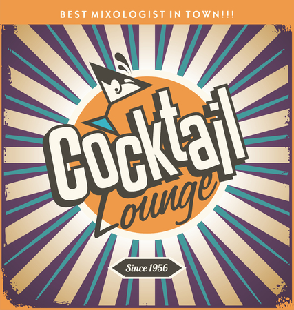 Retro tin sign design for cocktail loungeのイラスト素材