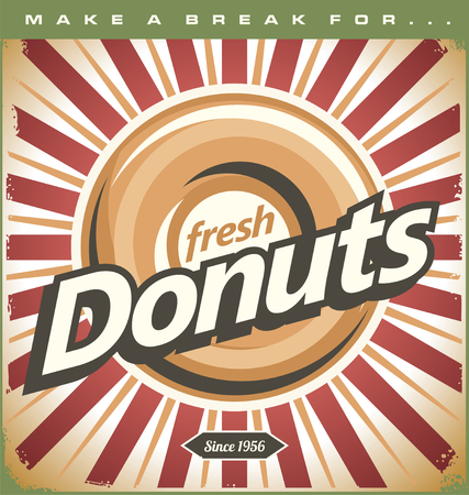 Retro Donuts Posterのイラスト素材