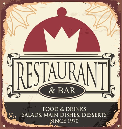 Vintage restaurant sign templateのイラスト素材