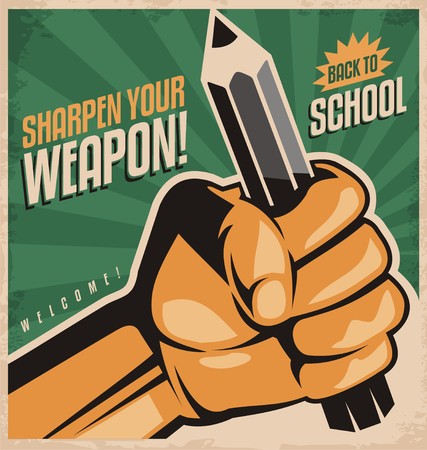 Retro school poster design concept