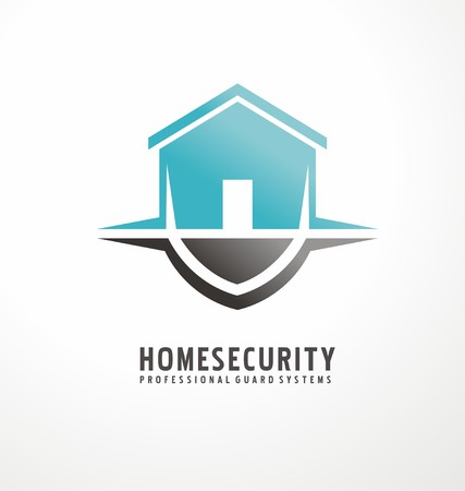Creative symbol design with house shape as part of the shieldのイラスト素材