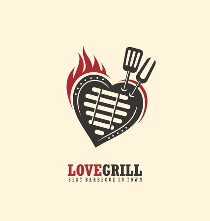 Creative emblem concept for grill restaurantのイラスト素材