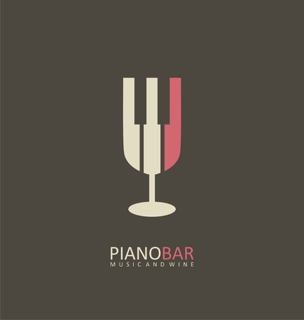 Piano bar creative symbol conceptのイラスト素材