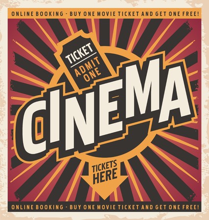 Cinema vintage poster design conceptのイラスト素材