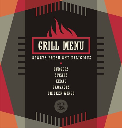 Grill menu design templateのイラスト素材