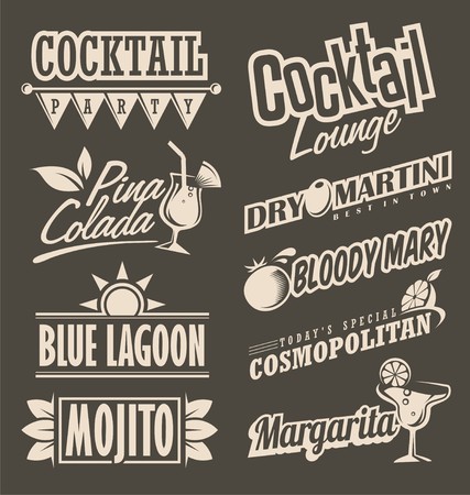 Cocktail lounge retro menu design conceptのイラスト素材