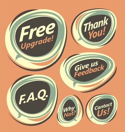 Vintage stickers with announcements and textsのイラスト素材